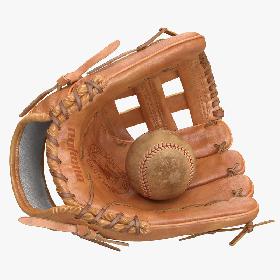 3D模型-Baseball Glove And Ball
